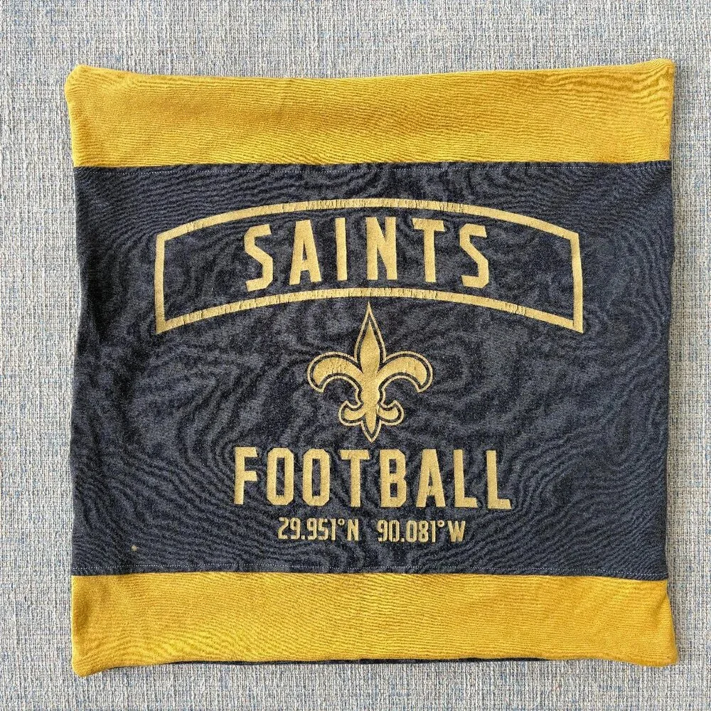 New Orleans Saints NFL Handmade reworked t-shirt 16x16 throw Pillow Cover